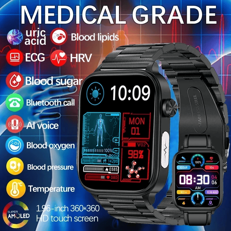 AI Bluetooth Medical Diagnosis Smartwatch. NEW 2024!